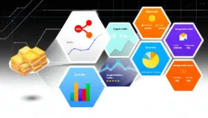 A dashboard of Google Analytics showcasing SEO metrics.