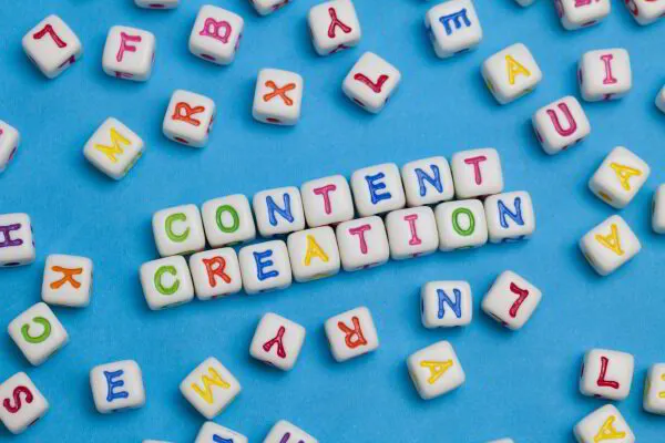 Scrabble pieces forming the words "Content Creation."