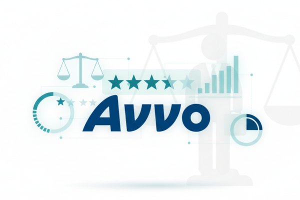 Avvo five-star rating with legal metrics and performance charts