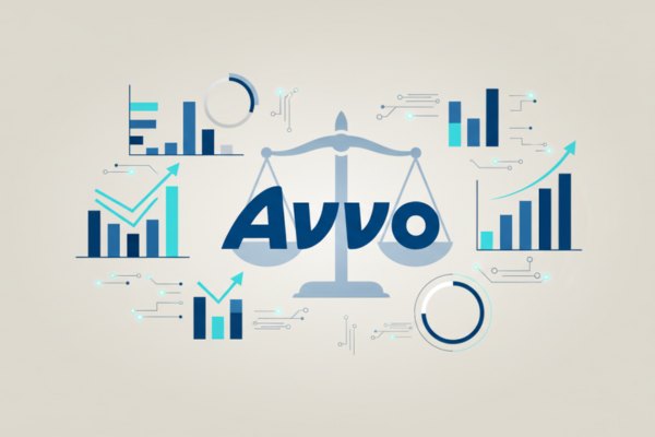 Avvo rating calculation with balance scale and analytics graphs