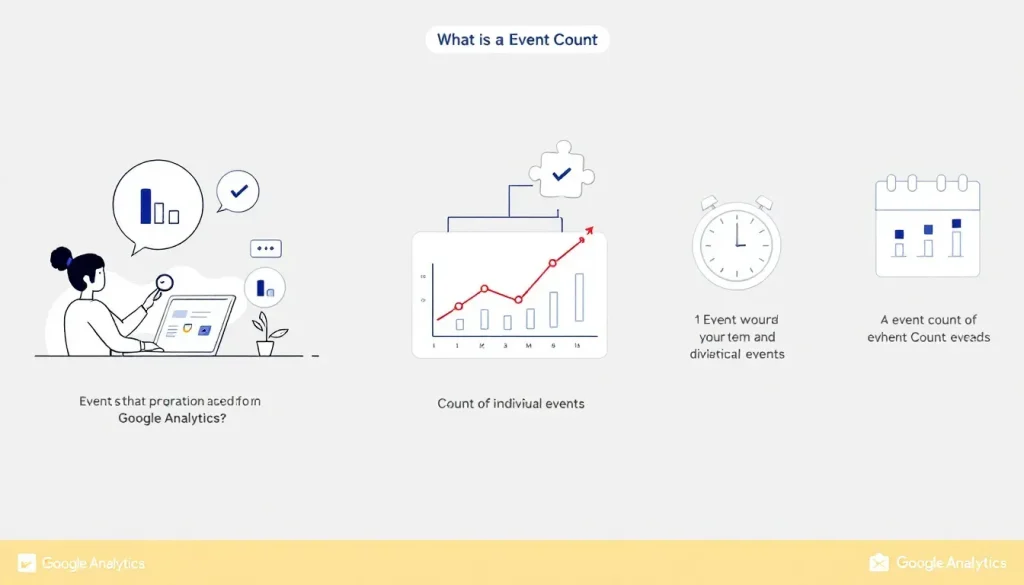 An infographic explaining what event count in Google Analytics is.