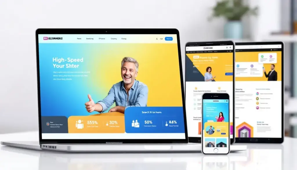 A high-speed BigCommerce site loading quickly on various devices.
