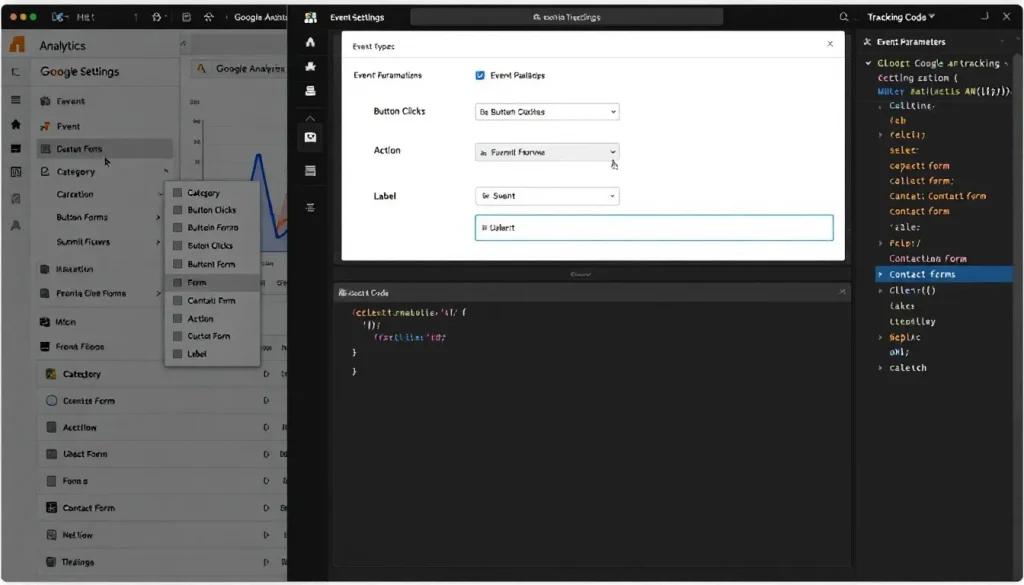 A screenshot of setting up event tracking in Google Analytics.